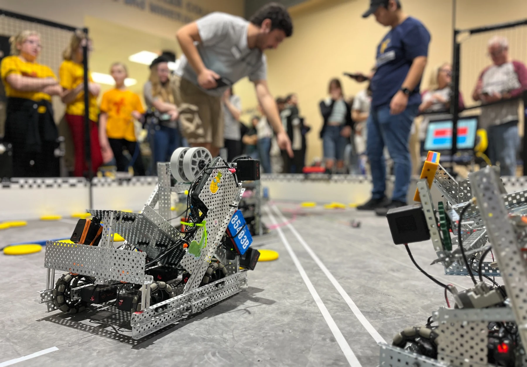 VEX robots on a competition field